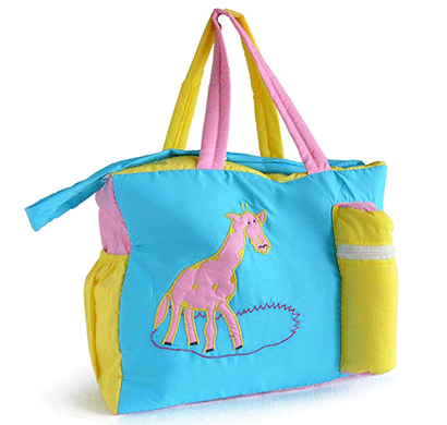 love baby giraffe cloth bag - mother bag - baby bag (blue)